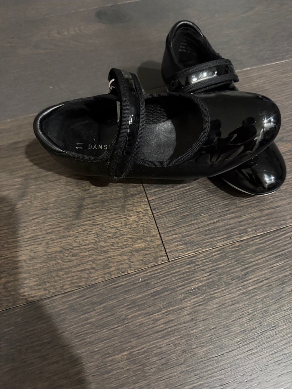 Dansko Kids Black Patent Mary Jane Strap Tap Shoes